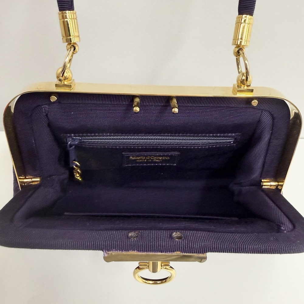 Vintage Roberta di Camerino Bag Purse Purple Velvet Rare Design Color & Style - Picture 11 of 15